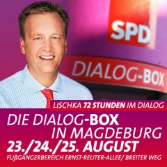 SPD Dialog-Box am Wochenende in der Magdeburger Innenstadt